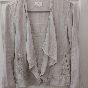 Lou & Grey Light Beige Linen Drape Jacket